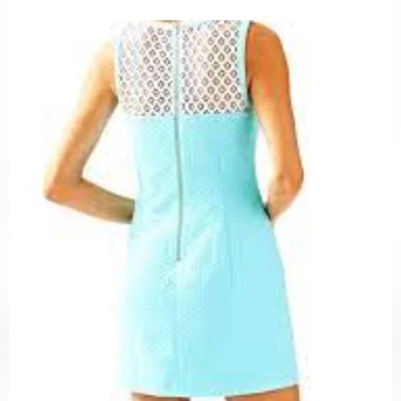 Lily PULITZER Shift Dress Women’s size XS Blue with Lace Trim Wedding Guest - Picture 5 of 12